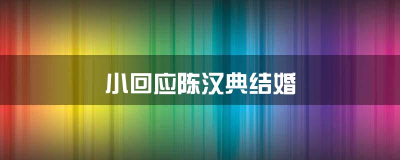 小回应陈汉典结婚