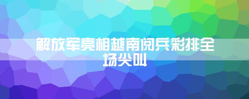 解放军亮相越南阅兵彩排全场尖叫