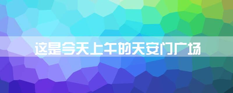 这是今天上午的天安门广场